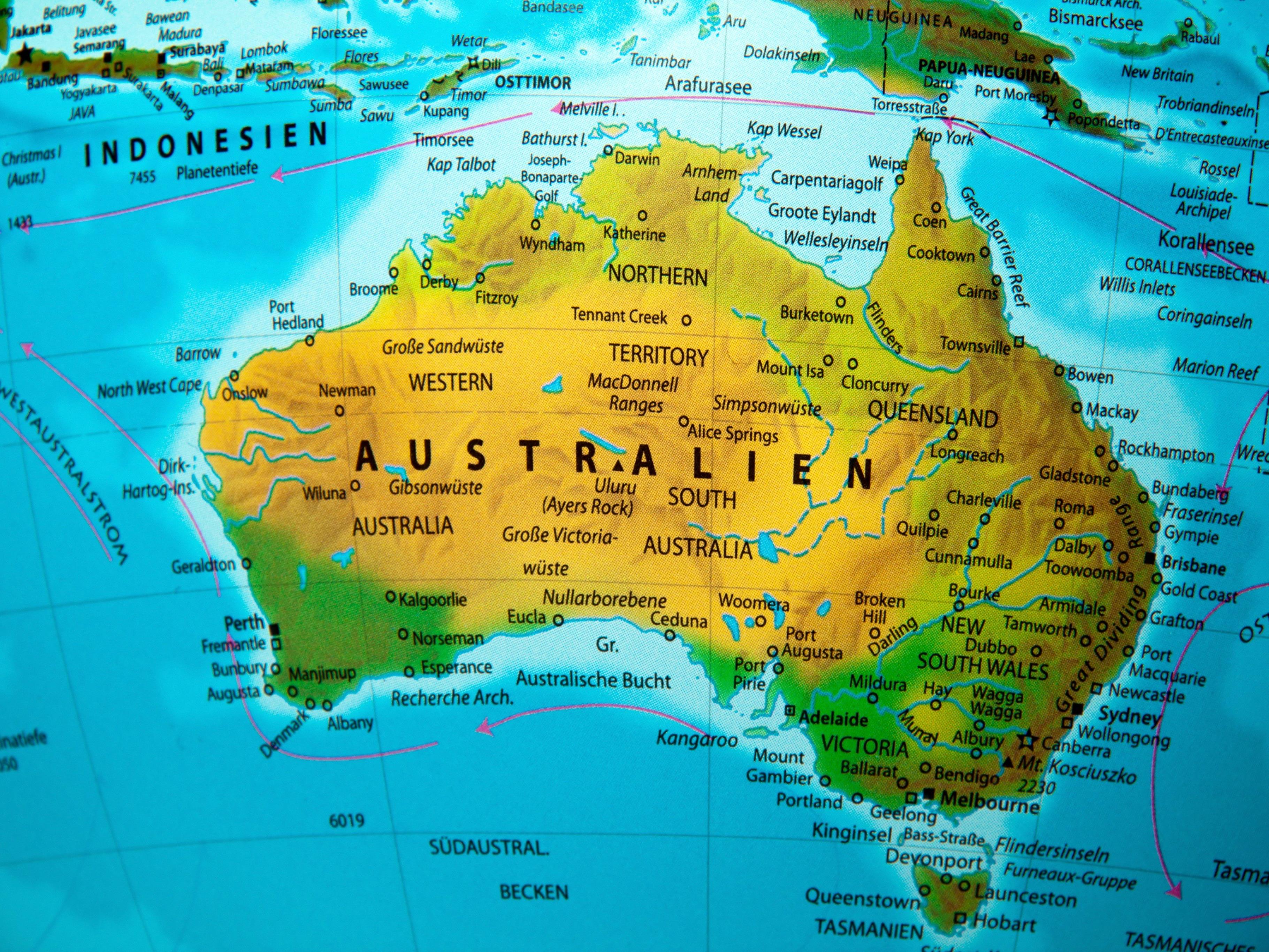 Australien Weltkarte