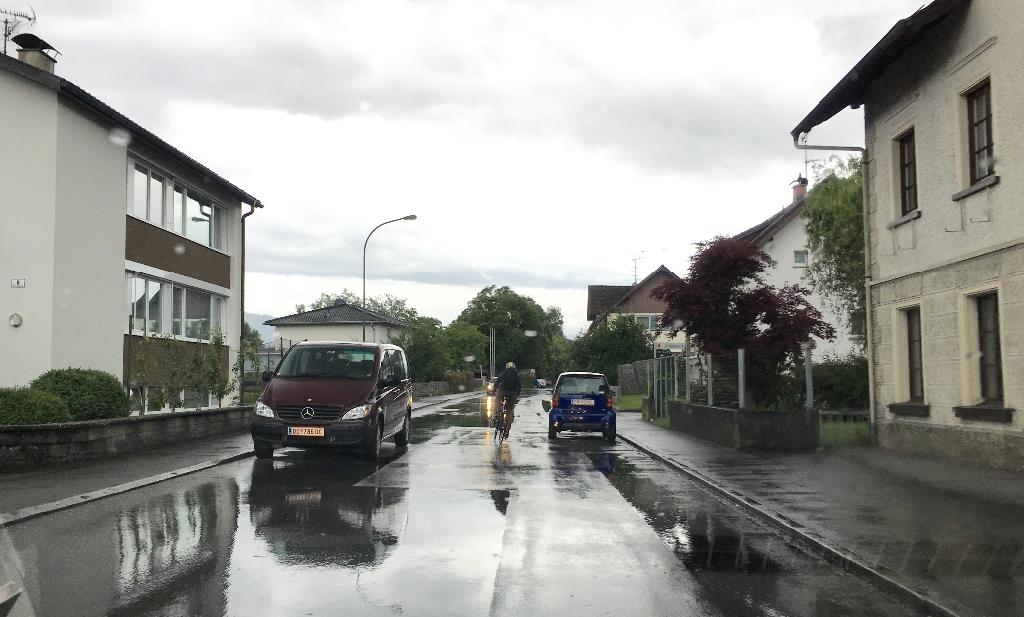 Flaschenhals durch geparkte Autos