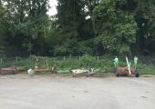 Sanatorium: Bootsanhänger auf Parkplatz