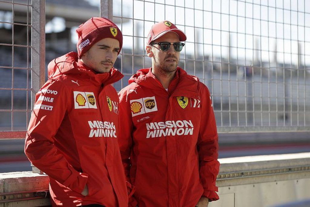 Charles Leclerc mit Sebastian Vettel. © AP