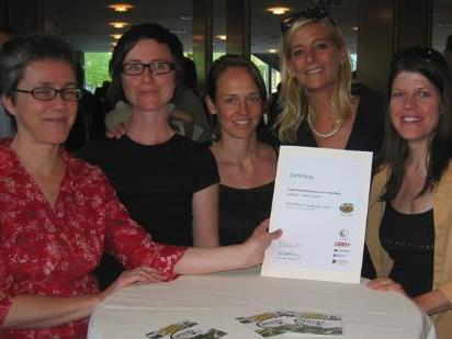 Das ÖKOPROFIT-Team vom aha (v.li.: Veronika Drexel, Carola Vuissa, Yvonne Schmid, Projektleiterin Edith Bregant-Scheier, Susanne Flatz)