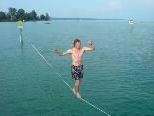 Slacklining wird zu Waterlining im Val Blu kommendes Wochenende Slacklining wird zu Waterlining im Val Blu kommendes Wochenende