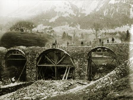 Bau der Bregenzerwaldbahn 1901