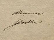Fahndungsbild: Der Eintrag von Goethe im gestohlenen Album