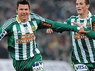 Markus Katzer und Christopher Drazan jubeln über das 1:0 Markus Katzer und Christopher Drazan jubeln über das 1:0