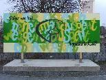 Bild: Das viel bestaunte Graffitibild vor der Meininger Pfarrkirche St. Agatha