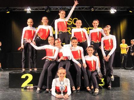 Die 11 Mädchen der Schüler Showtanzgruppe Modern standen mit ihren 252 Punkte auf dem Stockerl. Die 11 Mädchen der Schüler Showtanzgruppe Modern standen mit ihren 252 Punkte auf dem Stockerl.