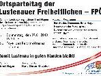Ernst Hagen lädt alle interessierten MitbürgerInnen zum Ortsparteitag der Lustenauer Freiheitlichen ein