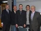 LR Karlheinz Rüdisser, GR Franz Kopf mit Martin Dünser, Bernd Morscher und Kurt Ender aus der Chefetage von Ender-Klimatechnik.