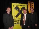 Raiba-GF Hubert Gieselbrecht, Zukunftsforscher Mag. Christian Hehenberger, Raiba-GF Gustav Kathrein. Raiba-GF Hubert Gieselbrecht, Zukunftsforscher Mag. Christian Hehenberger, Raiba-GF Gustav Kathrein.