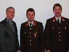Bürgermeister Helmut Zimmermann, Kommandant Gerd Plangg und sein Stellvertreter Klaus Jenni.