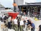 30 Feuerwehrmänner aus Fußach, Gaißau, Hard und Höchst füllten 2.000 Sandsäcke ab.