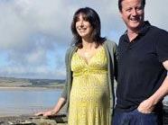 David Cameron mit seiner schwangeren Frau Samantha