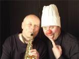 Clown Thiemo und Musiker Norbert.
