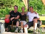 Philipp Jelinek, Anita Wachter, Rainer Salzgeber vor dem Flug mit dem Flying Fox am Golm Philipp Jelinek, Anita Wachter, Rainer Salzgeber vor dem Flug mit dem Flying Fox am Golm