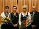 Annette Brüser, Evelyn Stoiser, Monika Seeberger und Bürgermeister Burkhard Wachter
