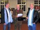 Künstler Günter Gruber, Vernissagredner Herwig Sausgruber und "efeu" Erwin Feurstein Künstler Günter Gruber, Vernissagredner Herwig Sausgruber und "efeu" Erwin Feurstein