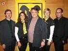 Joesi Prokopetz mit den Raiba-Direktoren Gustav Kathrein und Hubert Gieselbrecht sowie Petra Verderber und Simone Igl.