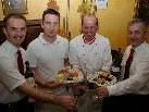Viktor Dusevic mit seinem großartigen Team Fatmir Prenaj, Küchenchef Leo Moosbrugger und Sommelier Raffaele Zaccariello.
