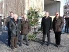 Bgm Elmar Rhomberg und die Vertreter der Gesellschafter bei der Firstfeier Bgm Elmar Rhomberg und die Vertreter der Gesellschafter bei der Firstfeier