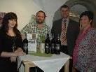 Besuch vom Weingut "Baron di Pauli" aus dem Südtirol: v.l. Alexandra & Gerhard Kreutz, Christian Gschnell (Weingut) und Irene Kreutz