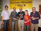 Siegerbild des "Schach-Triathlon" mit Obmann Manfred Mayr, Peter Ladner, Peter Mittelberger, Stefan Rathaj und Hans Rigg.
