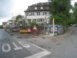 Bauarbeiten im Bereich Einmündung Alberlochstraße/Hofriedenstraße im Lochauer Zentrum.