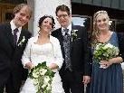 Das Brautpaar mit den Trauzeugen bei der kirchlichen Hochzeit in Fußach Das Brautpaar mit den Trauzeugen bei der kirchlichen Hochzeit in Fußach
