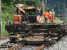 Intensive Gleisbauarbeiten mit großen Baumaschinen starten ab kommenden Montag am Bahnhof Dornbirn