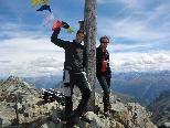 Michael Schönherr und Rene Gruber auf dem Gipfel des Piz Buins.