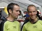 Die beiden Gesamt-Führenden David Lopez Castan und Miguel Caballero Ortega am Sonntag, dem 4. September 2011 in Schruns (Transrail-Run, 2. Etappenziel).