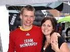 Transalpine-Run-Teilnehmer Sven Holzmann mit Freundin Natalie Marent nach Erreichen des 2. Etappenziels Schruns, am 4. September 2011. Transalpine-Run-Teilnehmer Sven Holzmann mit Freundin Natalie Marent nach Erreichen des 2. Etappenziels Schruns, am 4. September 2011.