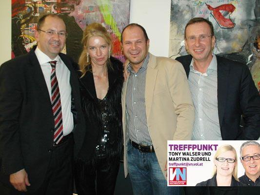 Hatten Grund zum Feiern: Gerd Jelenik (l.) mit Celia Sulzenbacher sowie Manfred Gassner und Robert Neudorfer.