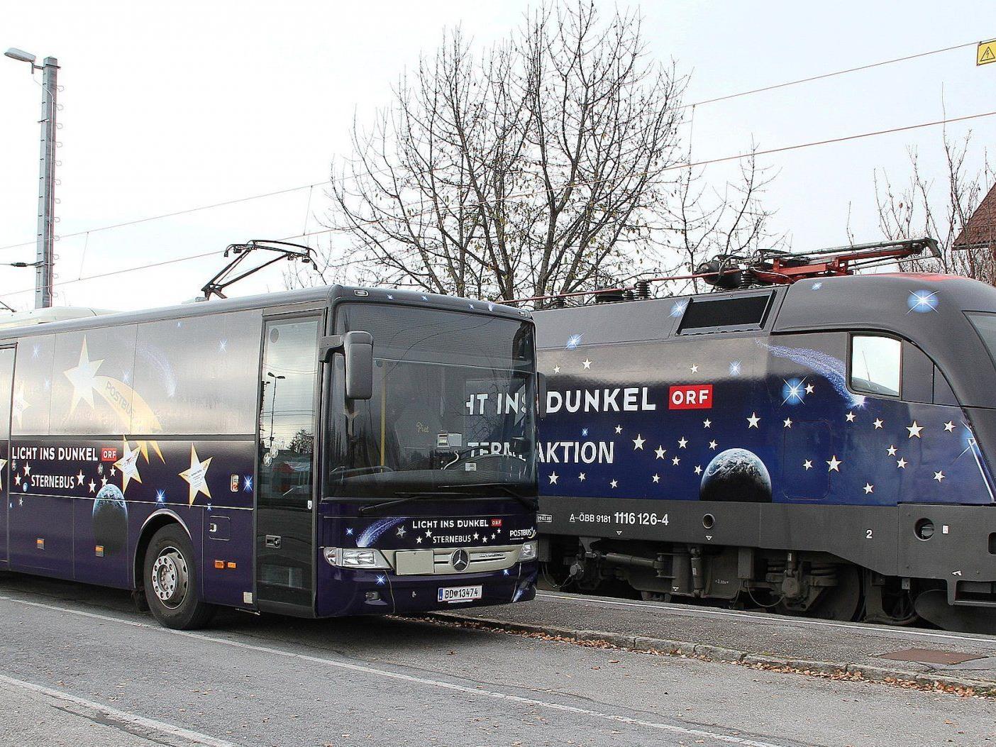 Aktion der ÖBB: Lok- und Bussterne für