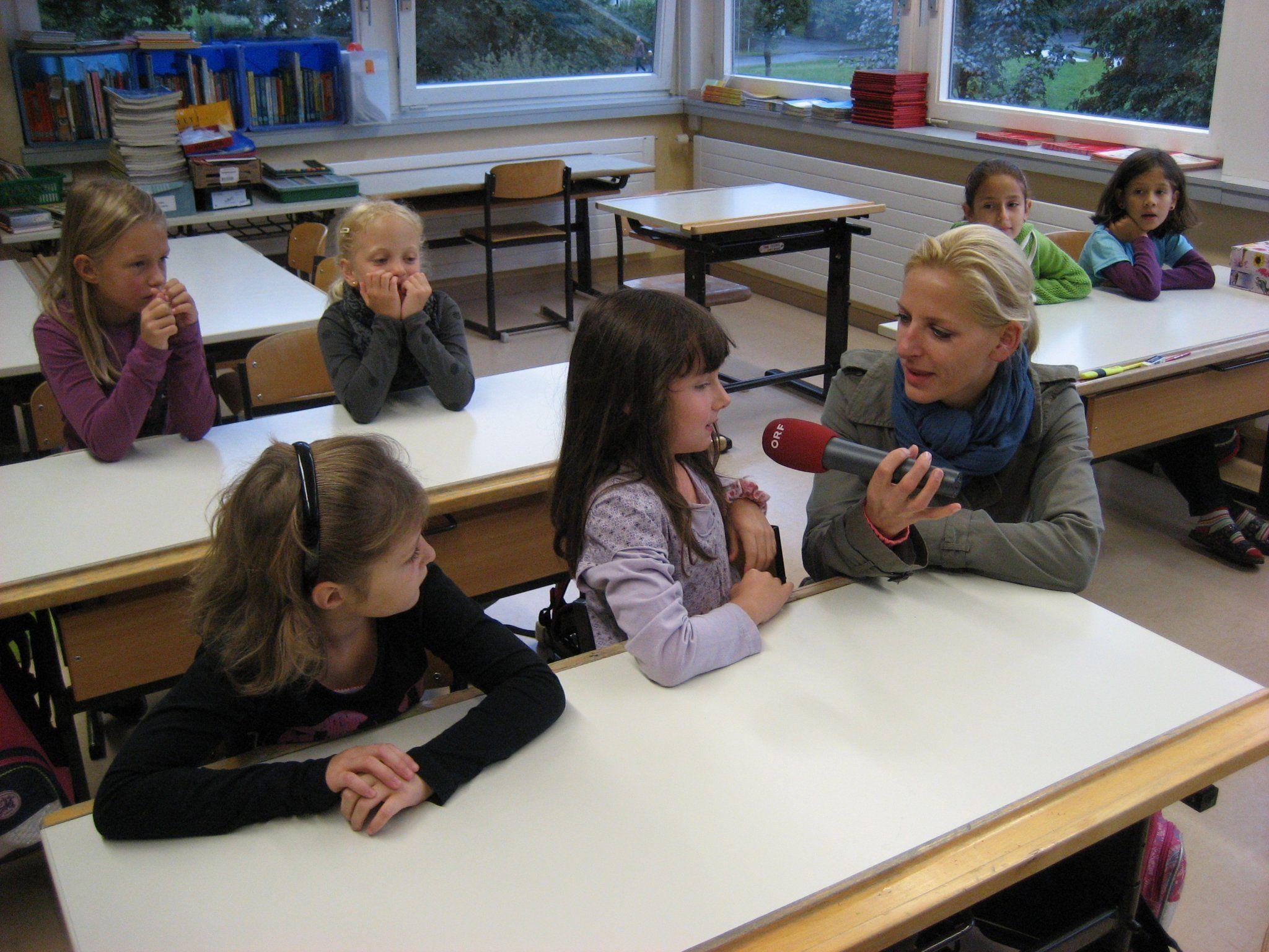 Zum Start der Mobilwoche wurden einzelne Kinder von Radio Vorarlberg interviewt