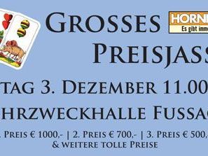 Preisjassen am Samstag, 3.12 in der Mehrzweckhalle in Fussach. Preisjassen am Samstag, 3.12 in der Mehrzweckhalle in Fussach.