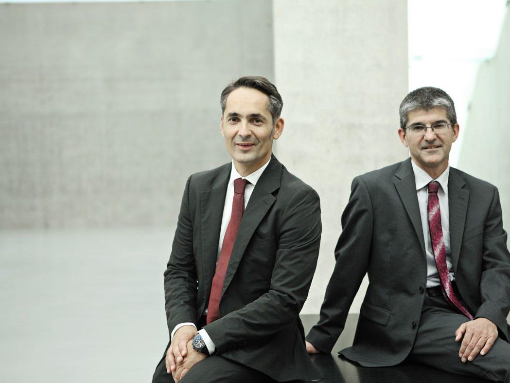 Im Wirtschaftsjahr 2011/2012 auf Erfolgskurs: Hubert Rhomberg (li.) und Ernst Thurnher, Geschäftsführer der Rhomberg Holding.