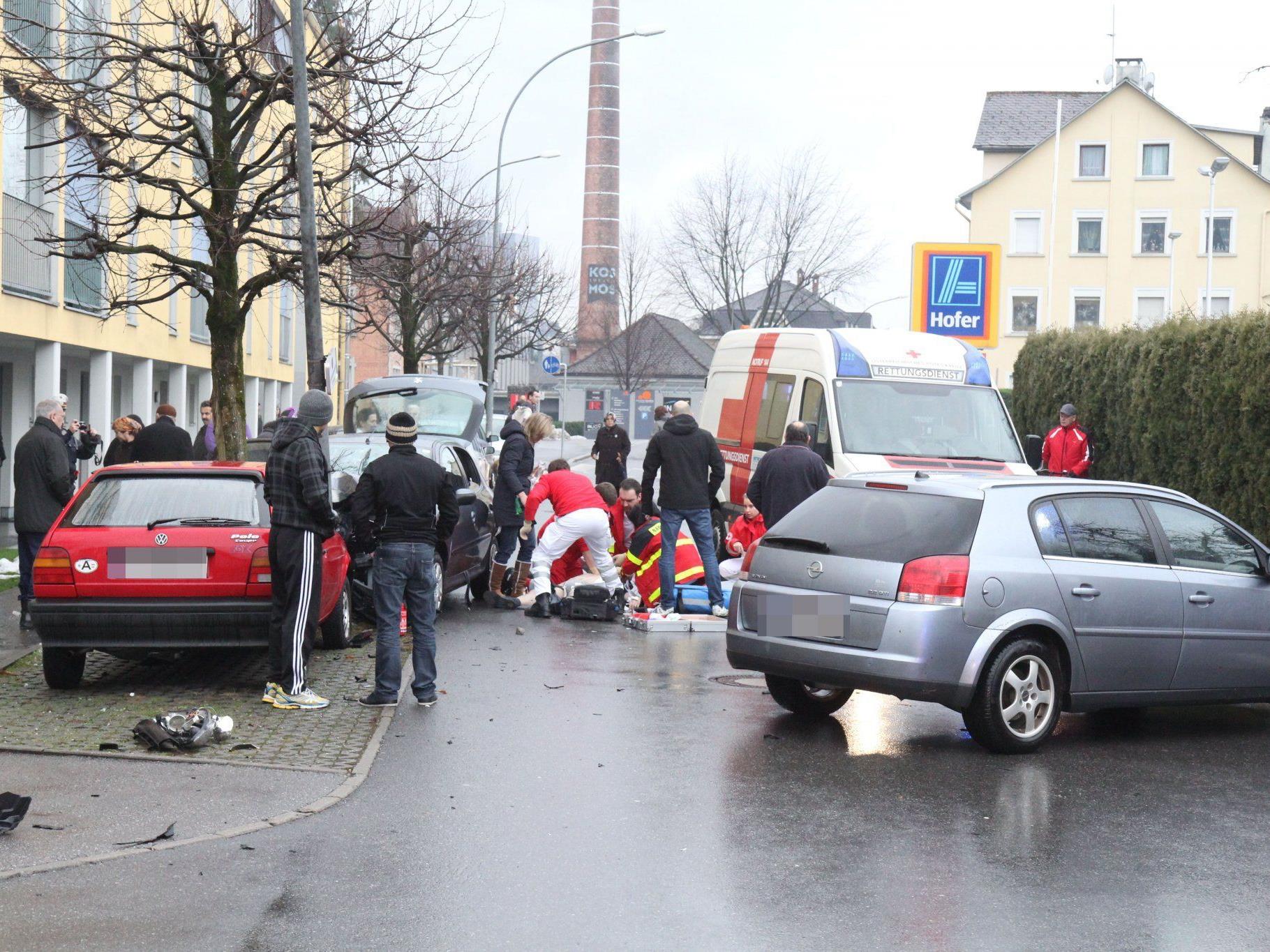 Schwerer Verkehrsunfall in Bregenz.