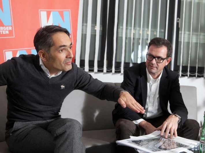 Bauen Seite an Seite am neuen Gesicht der Vorarlberger Landeshauptstadt: Hubert Rhomberg (l), Bernhard Ölz. Bauen Seite an Seite am neuen Gesicht der Vorarlberger Landeshauptstadt: Hubert Rhomberg (l), Bernhard Ölz.