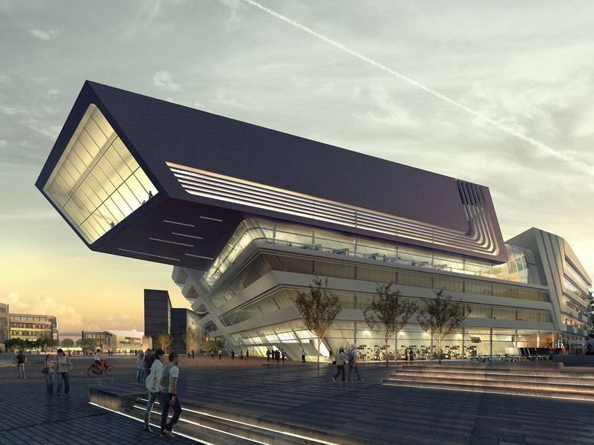 Das wird der neue WU-Campus in Wien 2. Im Bild das Library & Learning Center. Das wird der neue WU-Campus in Wien 2. Im Bild das Library & Learning Center.