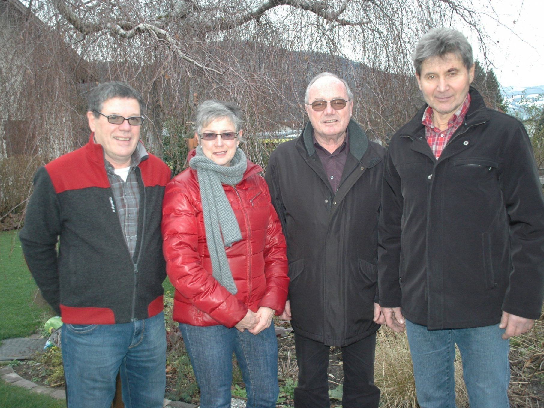 (v.l.) Hermann Böckle, Maria Müller, Josef Hotz  & Otto Heinzle bei der Spendenübergabe (v.l.) Hermann Böckle, Maria Müller, Josef Hotz  & Otto Heinzle bei der Spendenübergabe