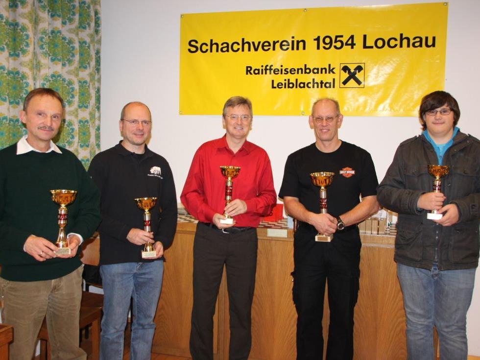 Harald Schulze, Holger Lassahn, Dietmar Heilinger, Peter Mittelberger (Turniersieger), Felix Bahl.
