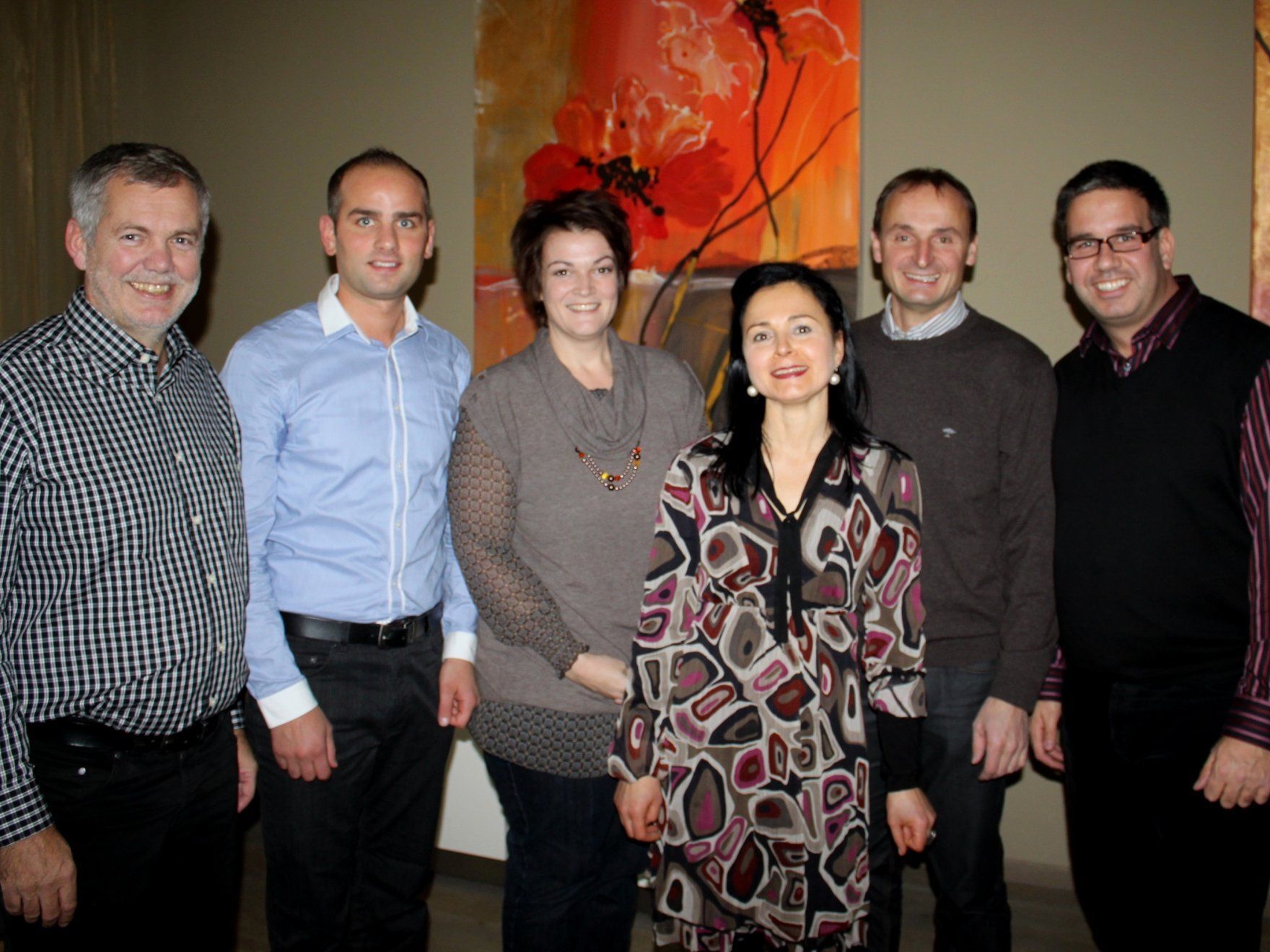 Robert Sturn, Josef Mager, Nadja Natter, Veronika Matt, Alfons Rädler, Alexander Meister, von links. Robert Sturn, Josef Mager, Nadja Natter, Veronika Matt, Alfons Rädler, Alexander Meister, von links.