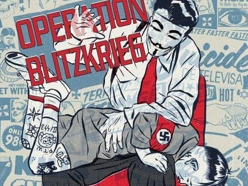 Die von 'Anonymous' veröffentlichte Illustration der "Operation Blitzkrieg".