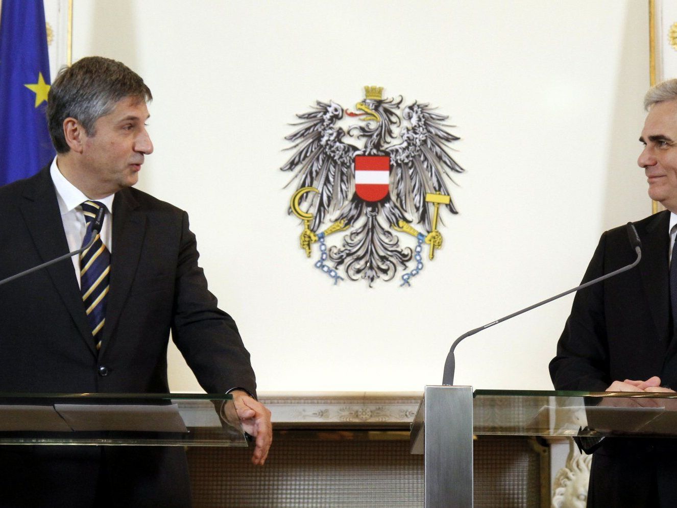 Bundeskanzler Faymann und Vizekanzler Spindelegger verhandeln weiter. Bundeskanzler Faymann und Vizekanzler Spindelegger verhandeln weiter.