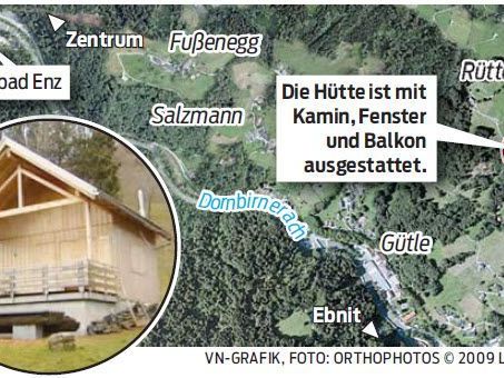 Der Geräte- und Holzschuppen steht in Rüttenen oberhalb von Dornbirn. Der Geräte- und Holzschuppen steht in Rüttenen oberhalb von Dornbirn.