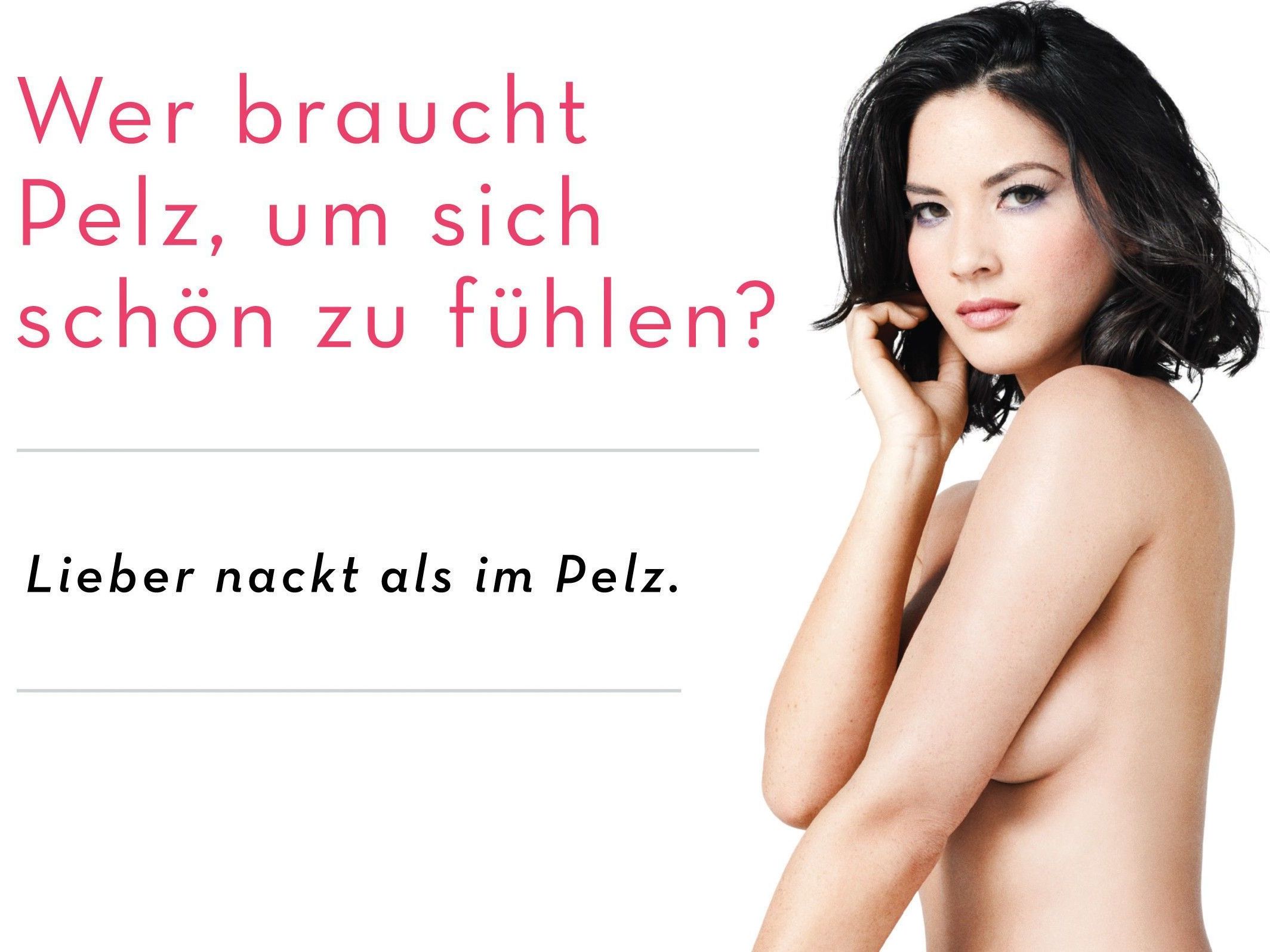 Olivia Munn hüllenlos für PETA Olivia Munn hüllenlos für PETA