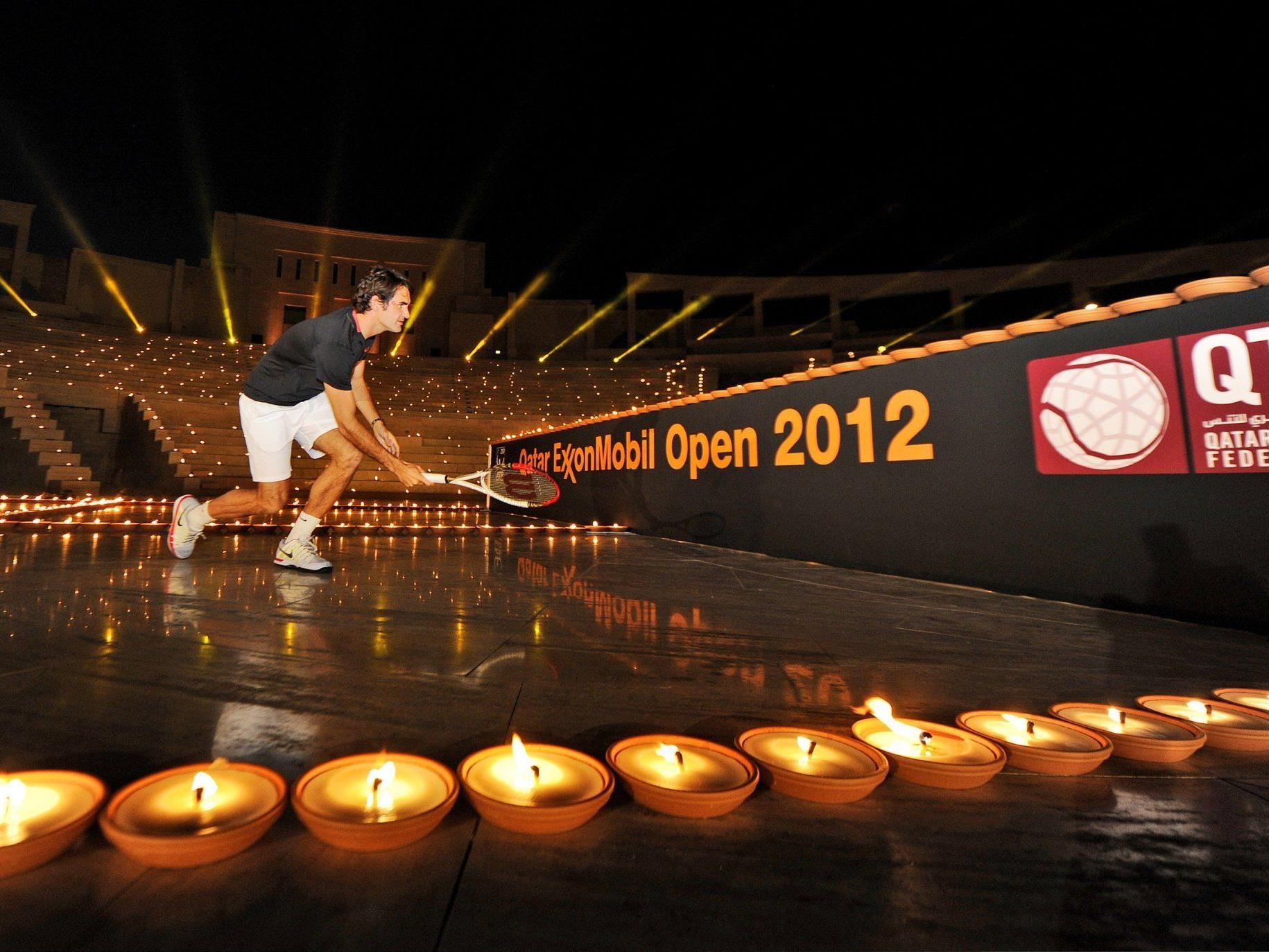 Federer und Nadal duellieren sich im Kerzenschein vor dem Jahresauftakt in Doha.