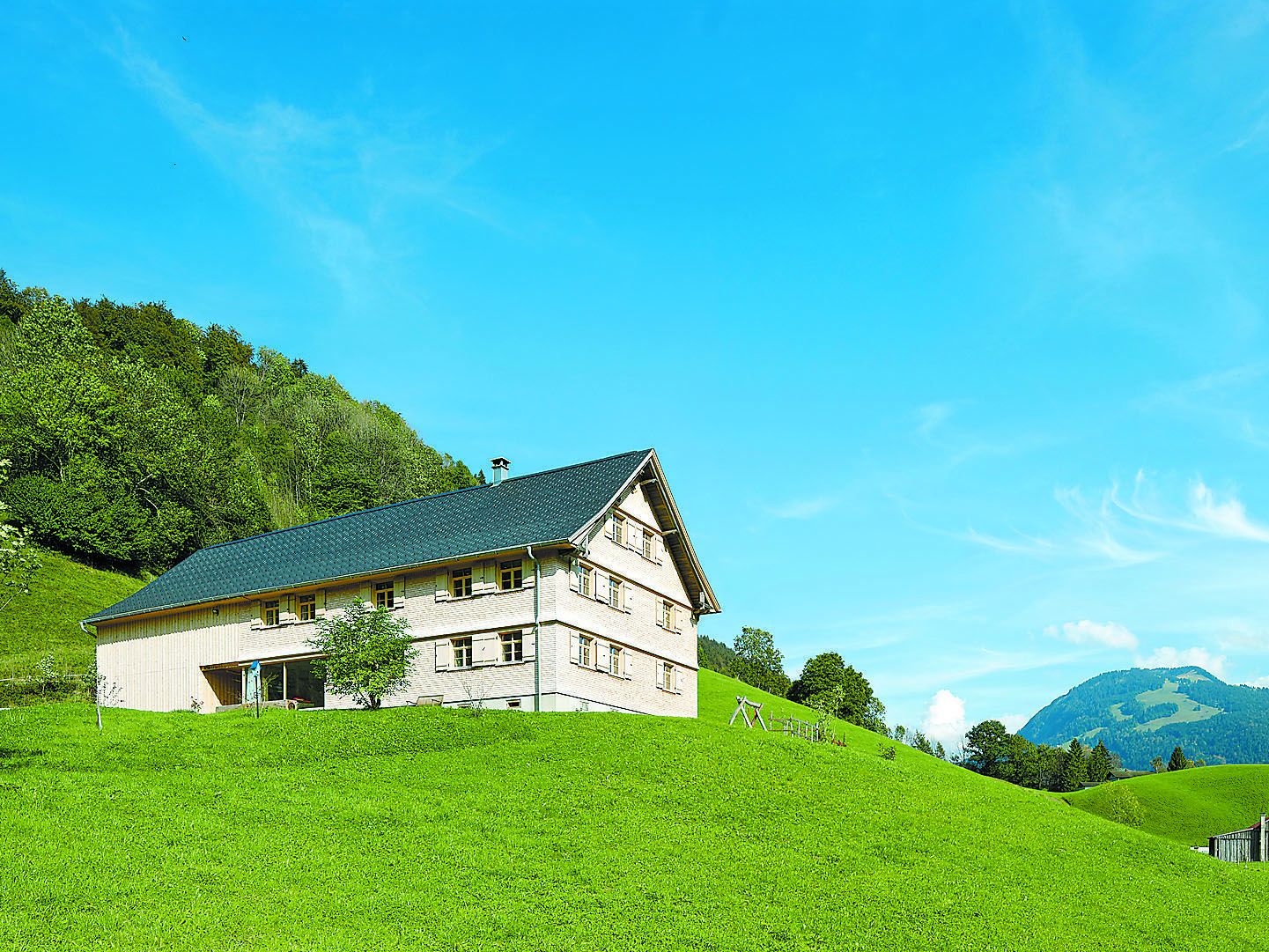 Ein stattliches Wälderhaus bei Reuthe erstrahlt in neuem Glanz. Ein stattliches Wälderhaus bei Reuthe erstrahlt in neuem Glanz.