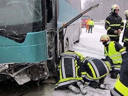 Bei dem Bus-Crash auf der A1 wurden mehrere Schulkinder verletzt Bei dem Bus-Crash auf der A1 wurden mehrere Schulkinder verletzt